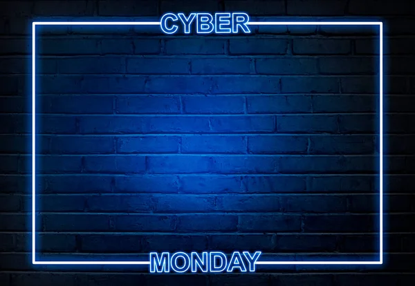 Cyber Monday Text Electric Lamp Wall Frame Copy Space Cyber — Stock Photo, Image