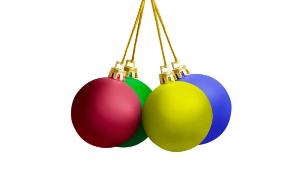 Colorida Bola Navidad Colgando Aislado Sobre Fondo Blanco — Foto de Stock