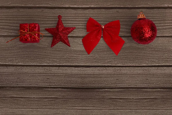 Colorido Adorno Navidad Sobre Fondo Mesa Madera Feliz Navidad — Foto de Stock