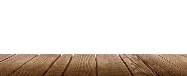 Tavolo Legno Isolato Sfondo Bianco — Foto Stock
