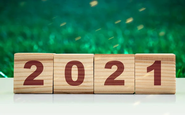2021 Auf Dem Holzwürfel Frohes Neues Jahr 2021 — Stockfoto