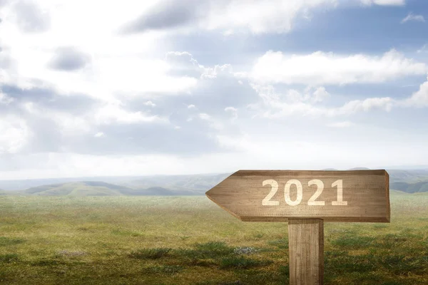 Camino 2021 Feliz Año Nuevo 2021 — Foto de Stock