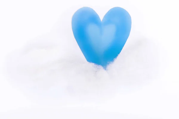 Blue Heart Cloud Isolated White Background — Stock Photo, Image