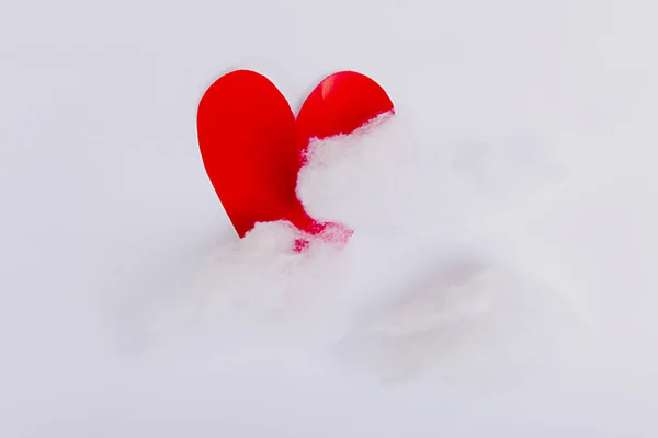 Red Heart Cloud White Background — Stock Photo, Image