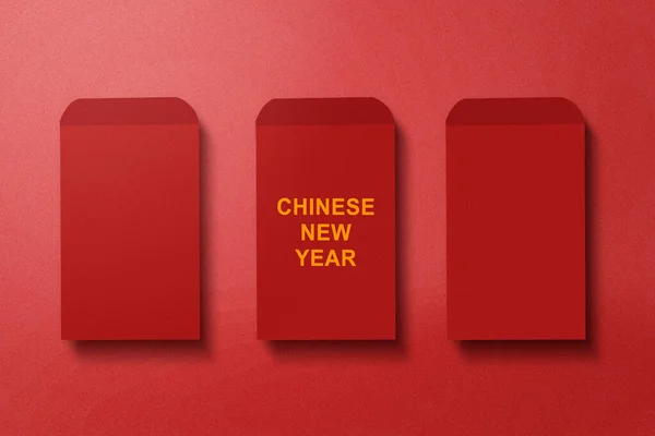 Sobres Rojos Angpao Con Texto Chino Año Nuevo Con Fondo — Foto de Stock