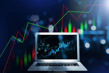 Bilgisayardaki işletme finans grafiği