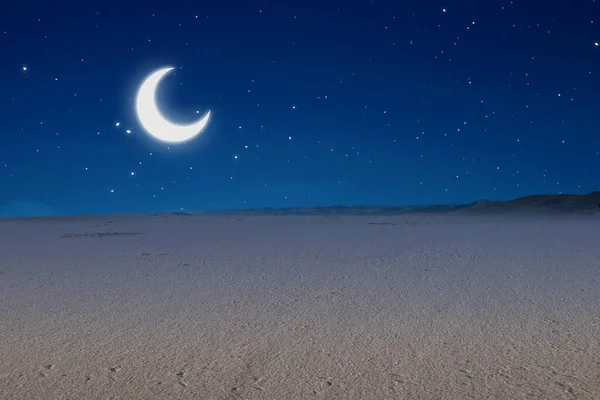 Vues Dune Sable Avec Fond Scène Nuit — Photo