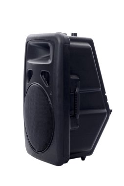 Siyah konuşmacı beyaz arkaplanda izole edildi