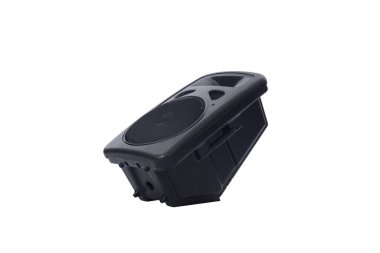 Siyah konuşmacı beyaz arkaplanda izole edildi