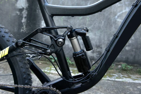 Close up view of the bicycle parts