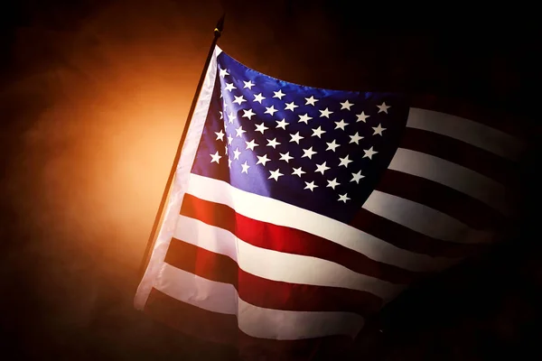 Αμερικανική Σημαία Έντονο Φόντο Έννοια Της 4Ης Ιουλίου — Φωτογραφία Αρχείου