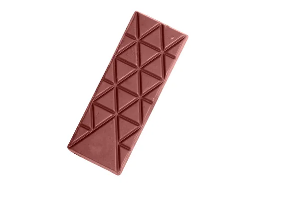 Barra Chocolate Isolada Sobre Fundo Branco — Fotografia de Stock