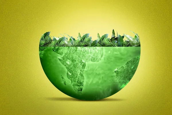 Ziemia Rosnącymi Roślinami Nad Nią Koncepcja Środowiska — Zdjęcie stockowe
