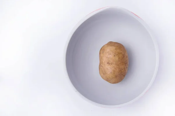 Fresh Potato Bowl Isolated White Background — Stock Photo, Image