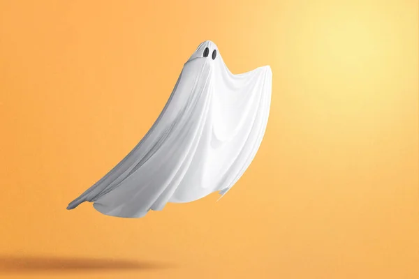 Fantasma Branco Assombrando Com Fundo Colorido Conceito Halloween — Fotografia de Stock