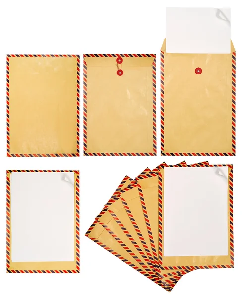 Conjunto de Brown Envelope — Fotografia de Stock