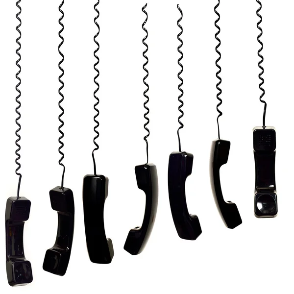 Conjunto de receptor de telefone preto — Fotografia de Stock