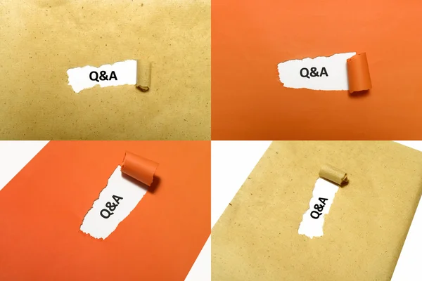 Pergunta e resposta Palavra sobre papel — Fotografia de Stock