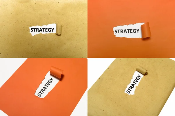 Estratégia Palavra sobre papel — Fotografia de Stock