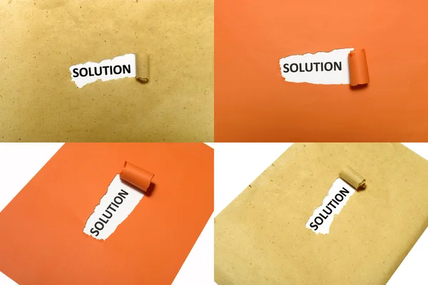 Mot de la solution sur papier — Photo