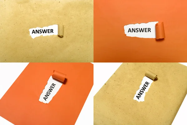 Answer Word On Paper — Stock Photo, Image