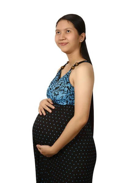 Madre embarazada sonriendo — Foto de Stock