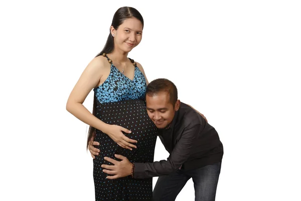 Madre incinta e padre — Foto Stock