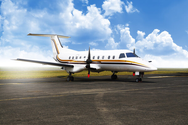 Propeller Airplane Parking At The Airport