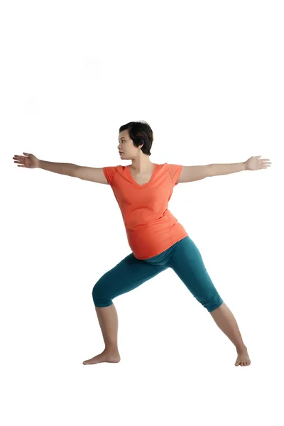 Asian Pregnant Woman Doing Yoga — Stock Photo, Image
