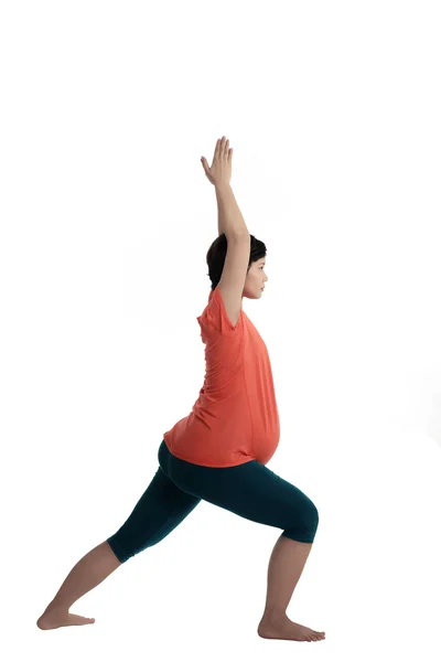 Asian Pregnant Woman Doing Yoga — Stock Photo, Image