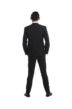 Backview Toddler Asya iş adamı 