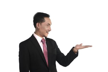 Asya iş adamı bir şey göstermek
