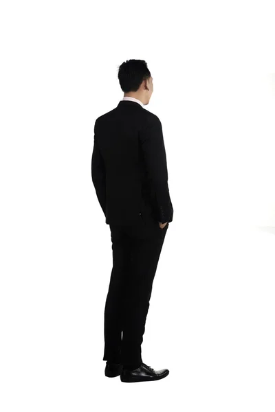 Backview Fullbody Asian Business Man — Stock Photo, Image