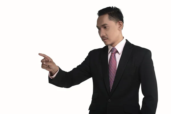 Asian business man pointing something — Stock Photo, Image