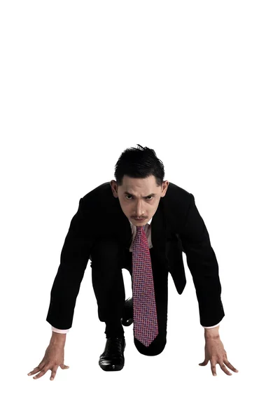 Asian Business Man Start Running — Stock Photo, Image