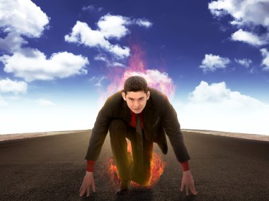 Asya iş adamı başlamak koşmak