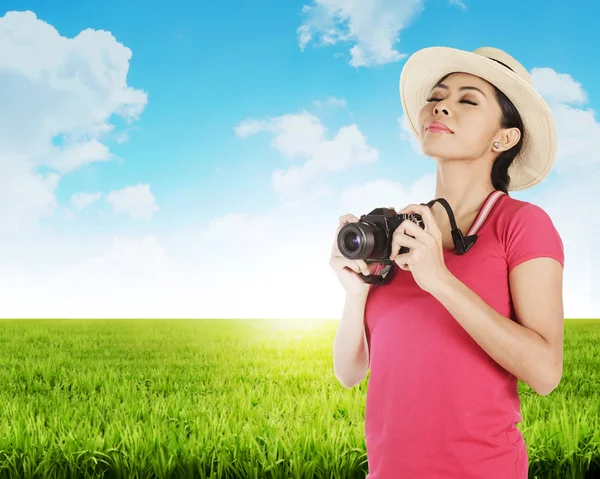 Young Woman Photographer — Stock Photo, Image