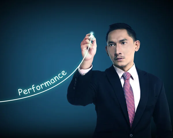 Business man write performance — Stock Photo, Image