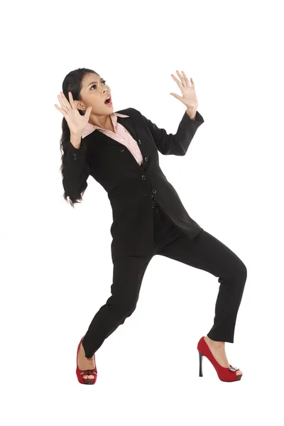 Asian business woman with shock — Stock Photo, Image