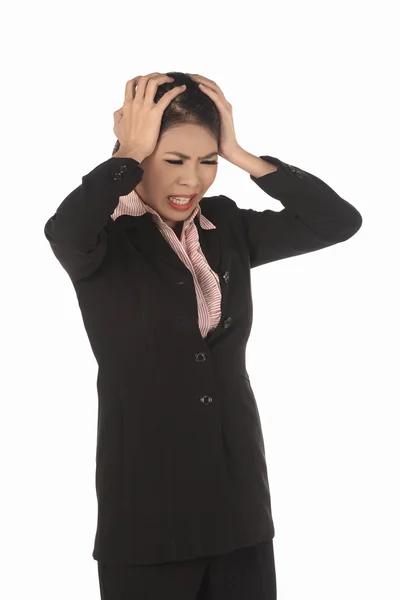 Asiatico business donna con stress — Foto Stock