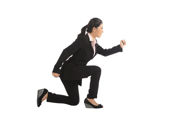 Asiatico business donna running — Foto Stock