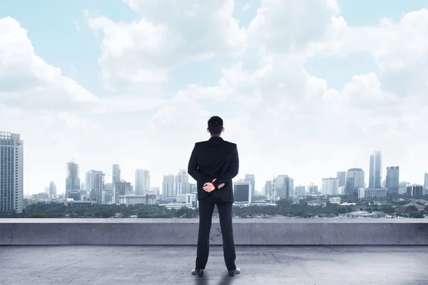 Hombre de negocios mirando a la ciudad — Foto de Stock