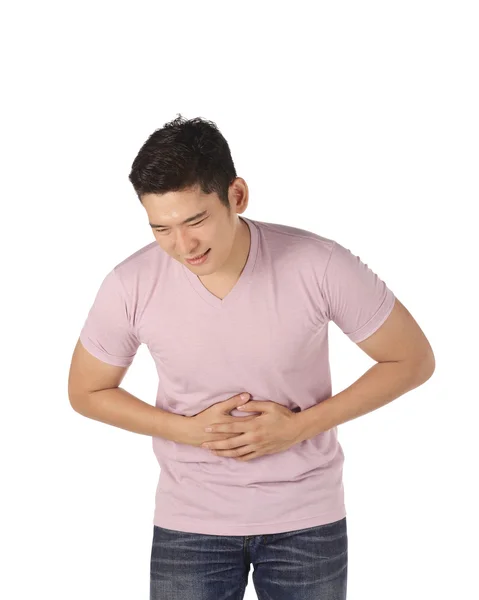 Asian man have stomach illness — Stock Photo, Image