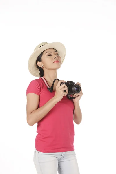 Asian photographer taking image — Stock Photo, Image