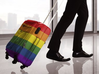 Lgbt bayrak desenli çanta