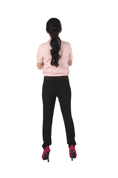 Aziatische zakelijke vrouw staande backview — Stockfoto
