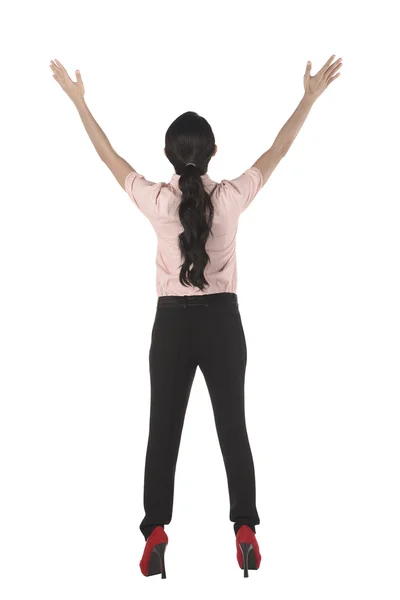 Asian business woman standing backview — Stock Photo, Image