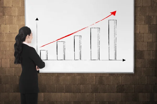 Young woman with white board — Stock Photo, Image