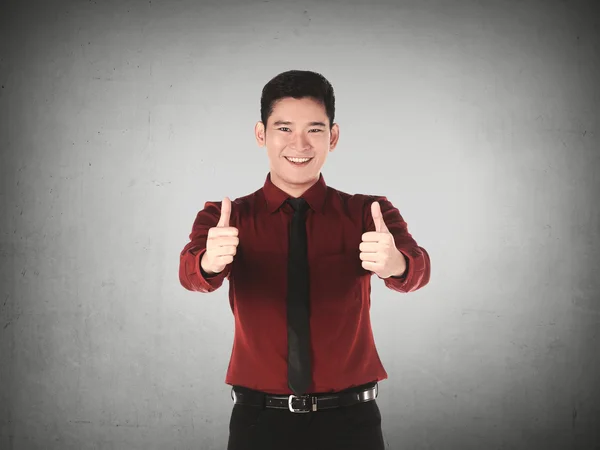 Business man show two thumbs up — Stock Photo, Image