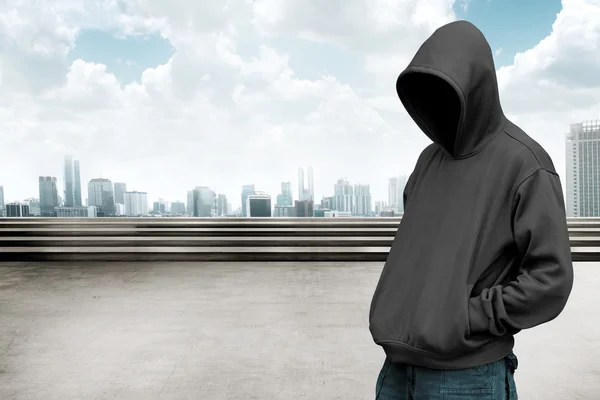 Faceless man in hood — Stock Photo, Image